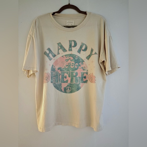 Free People x Vintage Souls Happy To Be Here oversized tee 😊 - Picture 9 of 14